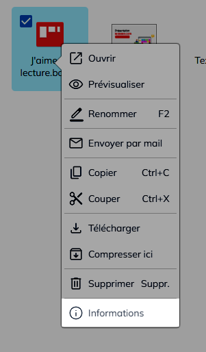 Documents - bouton information